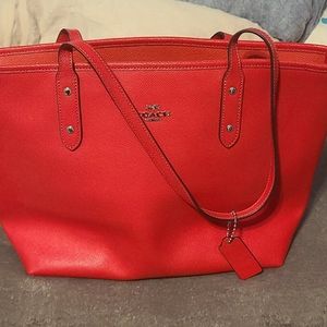 Red coach bag good condition.